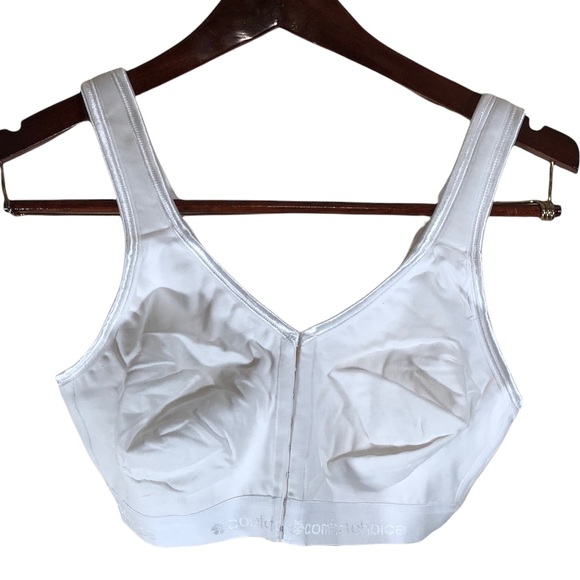 Comfort Choice Bra 38DD White Cotton Blend Front Fastened Adjust Straps - Picture 2 of 10